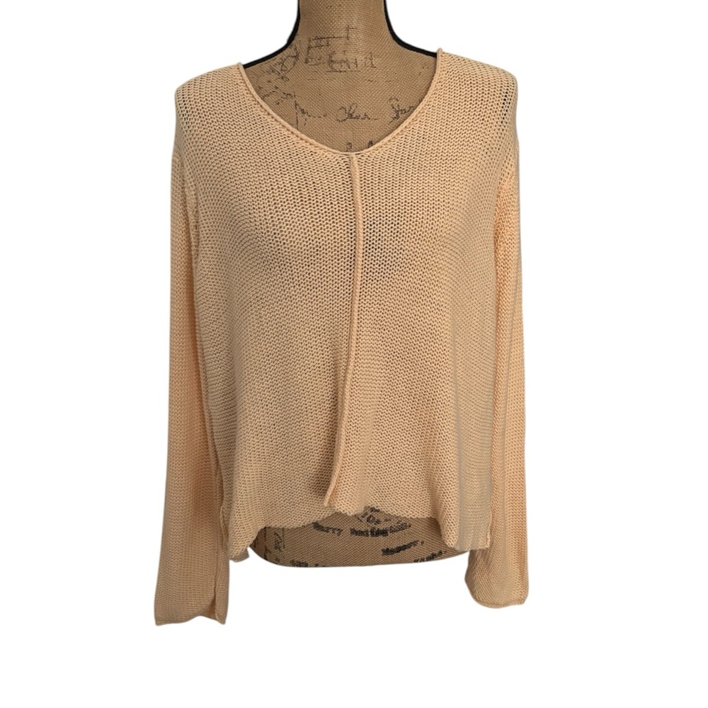 Wooden Ships Peach Knit Long Sleeve Top Size M/L